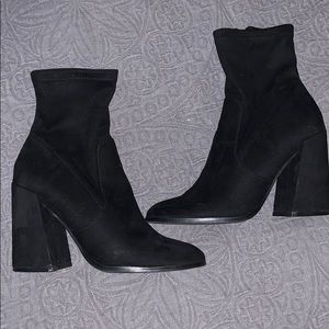 Black sock booties